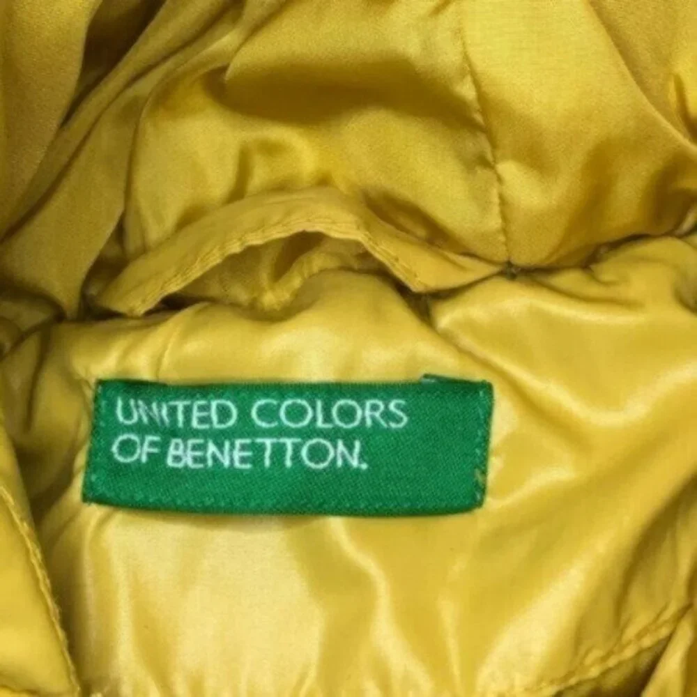 United Colors of Benetton Baby Girl Yellow Gold Hooded Puffer Jacket 1 Yr